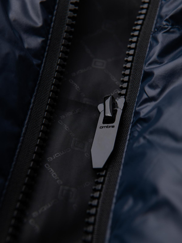 Ombre Clothing Pánska teplá bunda s rebrovanými lemami Ombre Clothing