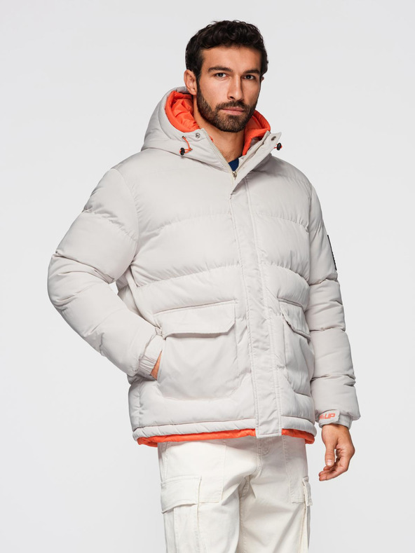 Ombre Clothing Ombre Clothing pánska športová teplá bunda s dvojitou kapucňou