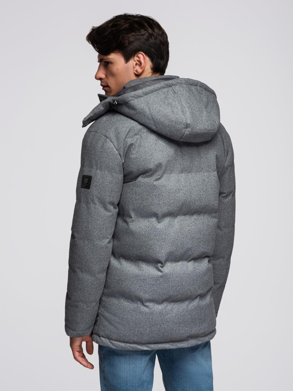 Ombre Clothing Pánska dlhá teplá bunda parka s vlnou Ombre Oblečenie