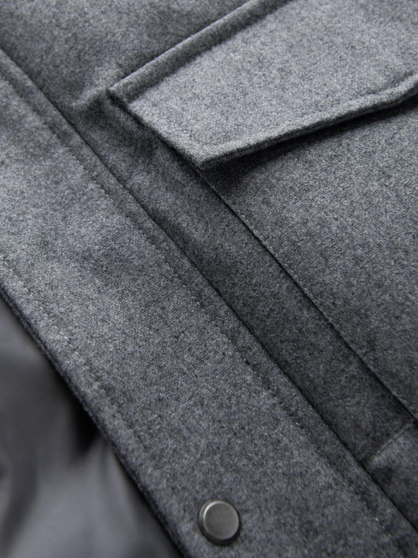 Ombre Clothing Pánska dlhá teplá bunda parka s vlnou Ombre Oblečenie