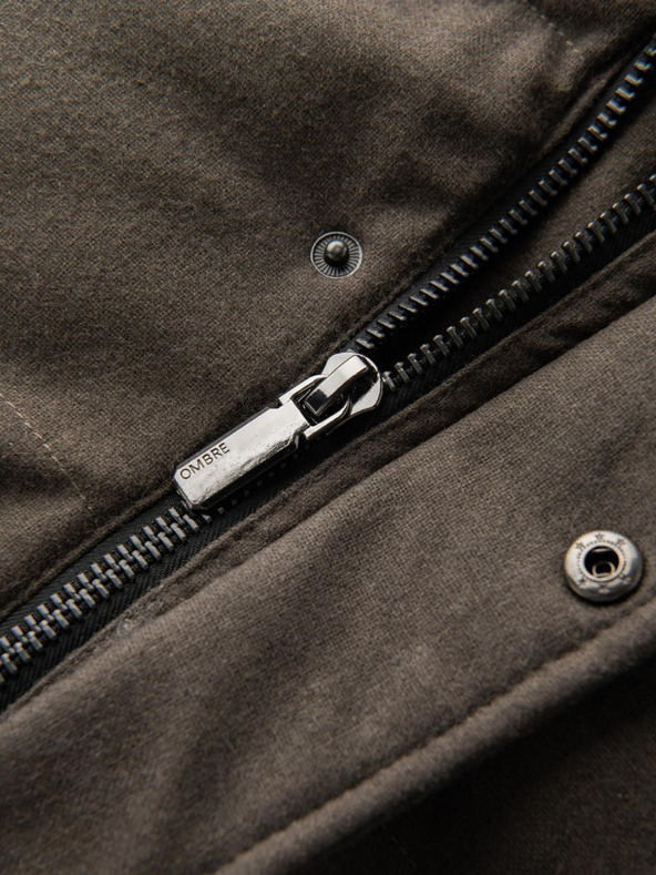 Ombre Clothing Pánska dlhá teplá bunda parka s vlnou Ombre Oblečenie