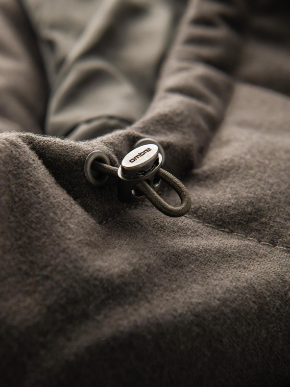 Ombre Clothing Pánska dlhá teplá bunda parka s vlnou Ombre Oblečenie