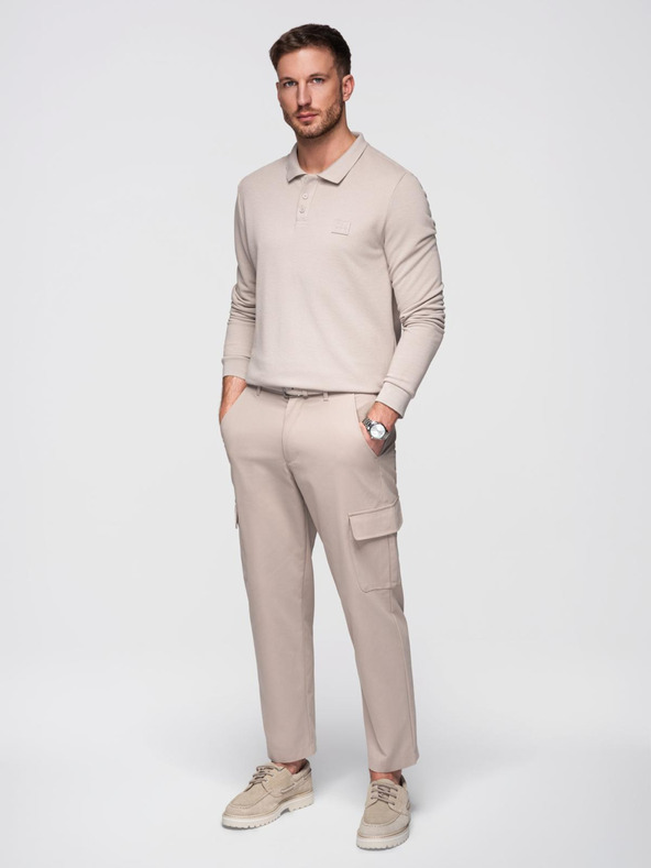 Ombre Clothing Pánske polo tričko s dlhým rukávom Ombre Oblečenie