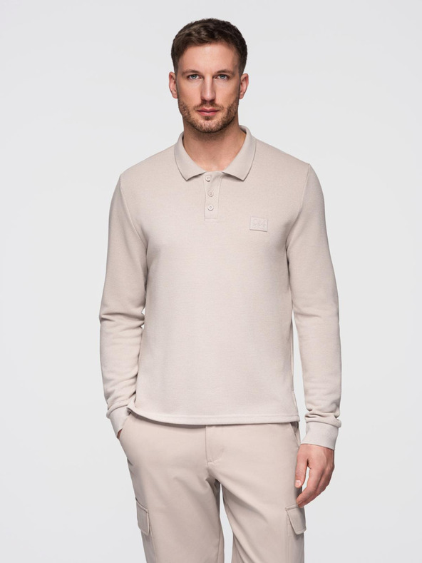 Ombre Clothing Pánske polo tričko s dlhým rukávom Ombre Oblečenie