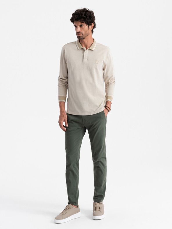 Ombre Clothing Pánske polo tričko s dlhým rukávom Ombre Oblečenie