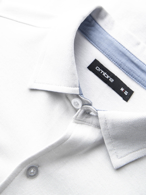 Ombre Clothing Pánska pletená košeľa s úzkymi rukávmi Ombre oblečenie