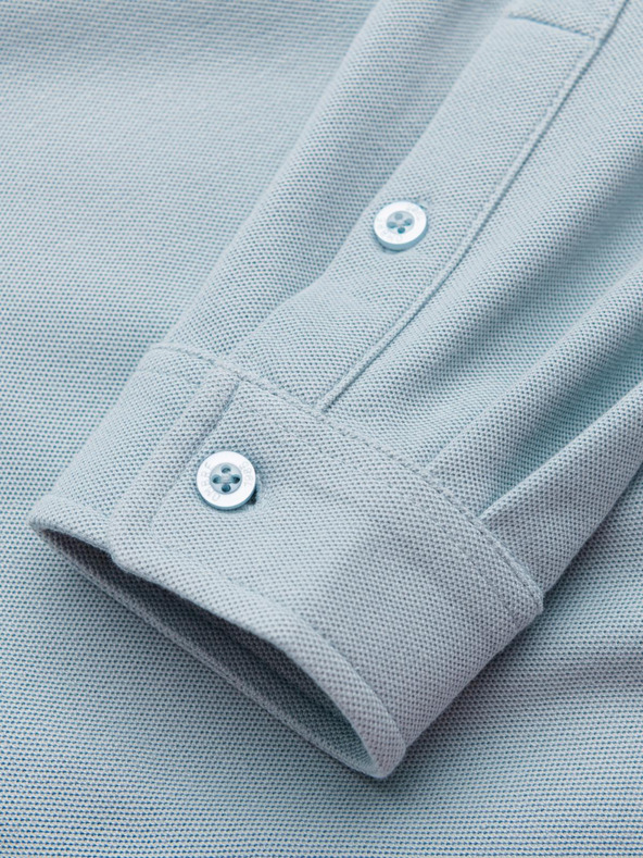 Ombre Clothing Pánska pletená košeľa s úzkymi rukávmi Ombre oblečenie