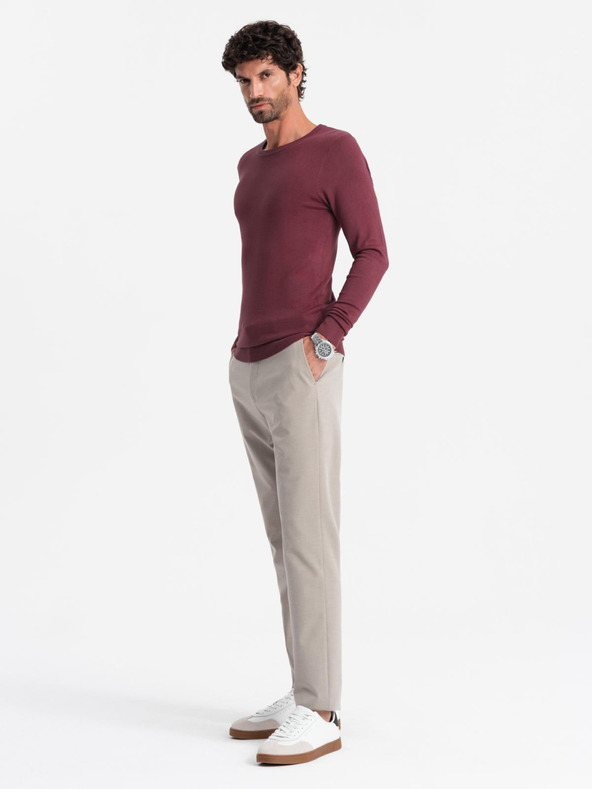 Ombre Clothing Klasický pánsky sveter s okrúhlym výstrihom Oblečenie Ombre