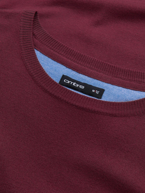 Ombre Clothing Klasický pánsky sveter s okrúhlym výstrihom Oblečenie Ombre