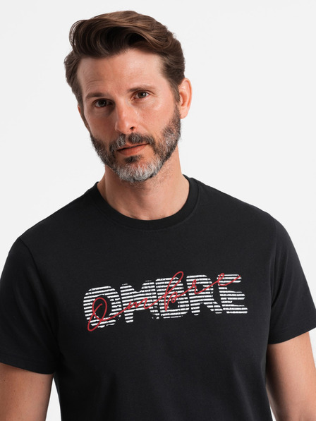 Ombre Clothing Pánske bavlnené tričko s jemnou výšivkou Ombre Oblečenie