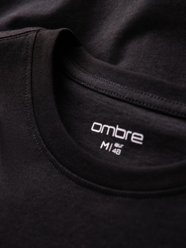 Ombre Clothing Pánske bavlnené tričko s jemnou výšivkou Ombre Oblečenie