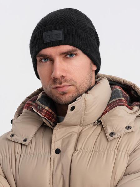 Ombre Clothing Pánska pletená čiapka s aplikáciou Ombre Clothing