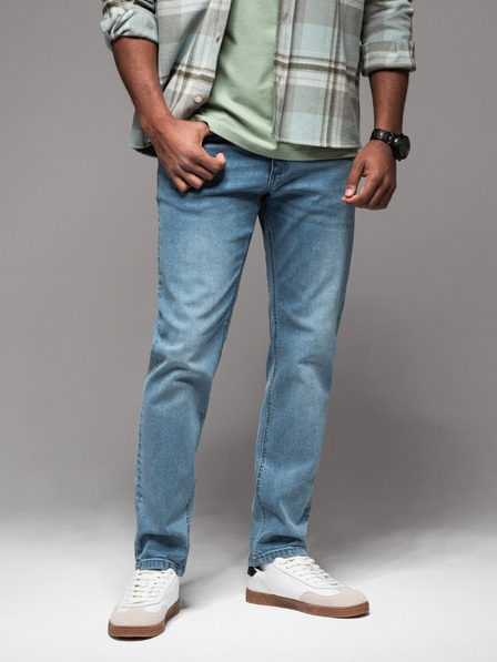 Ombre Clothing Pánske džínsové nohavice STRAIGHT LEG - čierne V1 OM-PADP-0133 Ombre Clothing