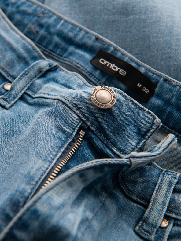 Ombre Clothing Pánske džínsové nohavice STRAIGHT LEG - čierne V1 OM-PADP-0133 Ombre Clothing