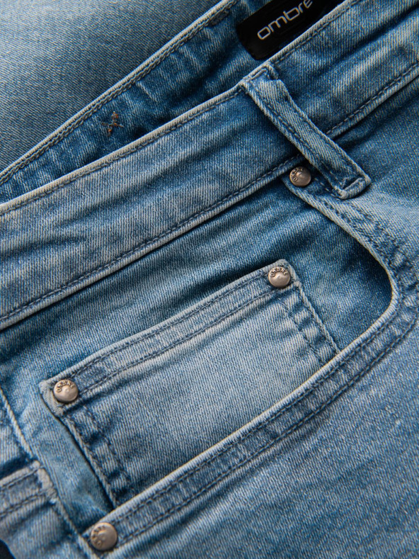 Ombre Clothing Pánske džínsové nohavice STRAIGHT LEG - čierne V1 OM-PADP-0133 Ombre Clothing