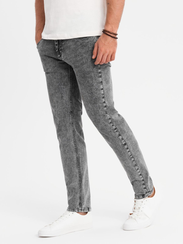 Ombre Clothing Pánske džínsové nohavice STRAIGHT LEG - čierne V1 OM-PADP-0133 Ombre Clothing