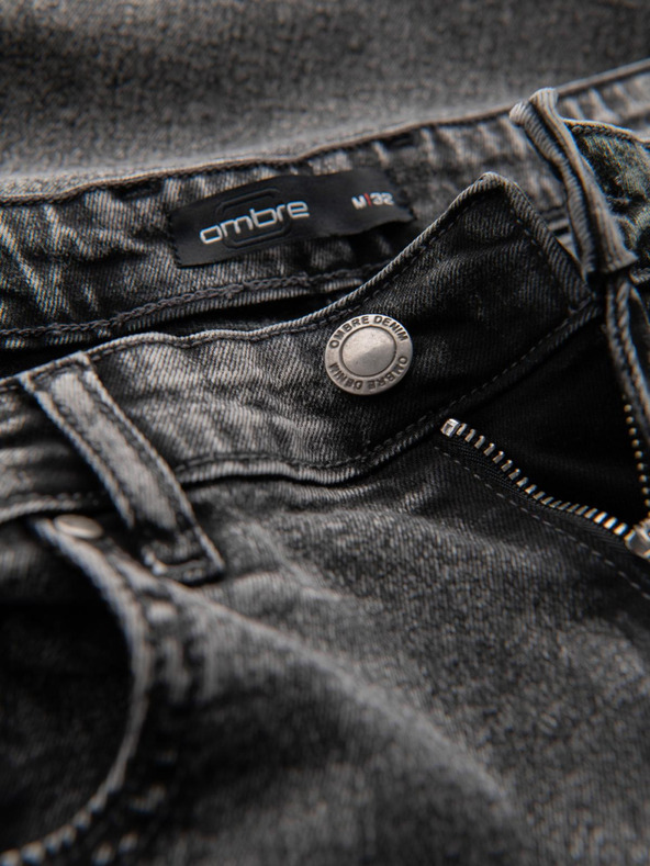 Ombre Clothing Pánske džínsové nohavice STRAIGHT LEG - čierne V1 OM-PADP-0133 Ombre Clothing