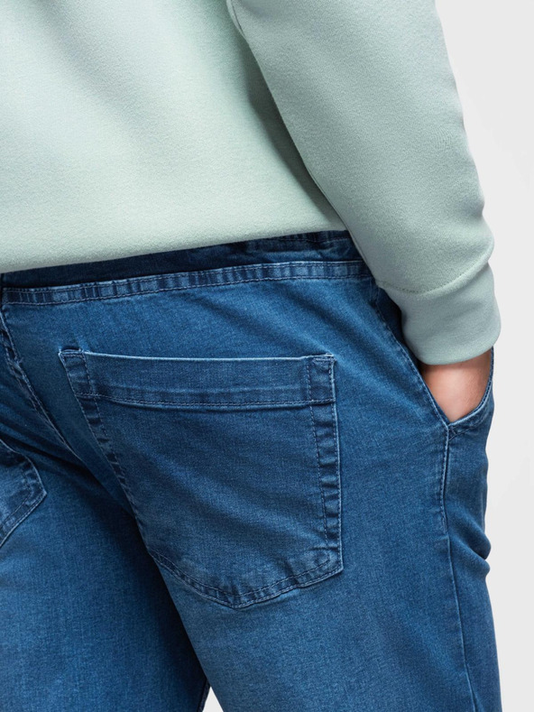 Ombre Clothing Pánske džínsové tepláky s lemovaním - modré V3 OM-PADJ-0156 Ombre Clothing