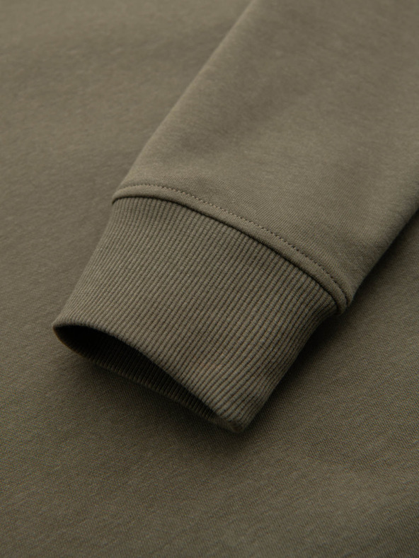 Ombre Clothing Pánska bavlnená bomber mikina na zips khaki Oblečenie Ombre