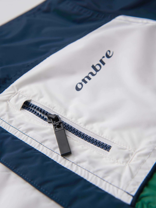 Ombre Clothing Pánska ľahká farebná športová bunda s fleecom zelená Ombre Oblečenie