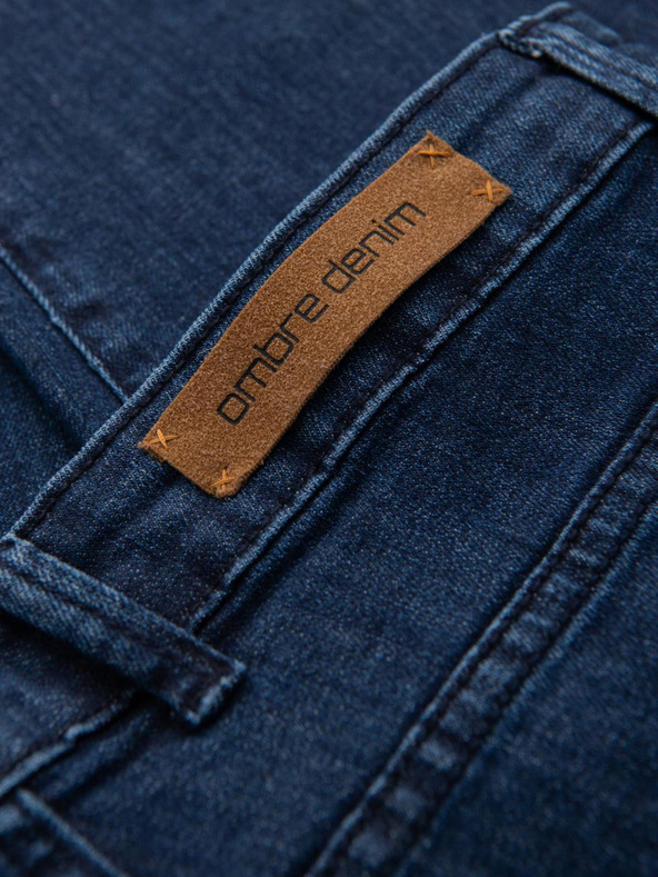 Ombre Clothing Pánske klasické sprané džínsy REGULAR FIT modré ombré Oblečenie