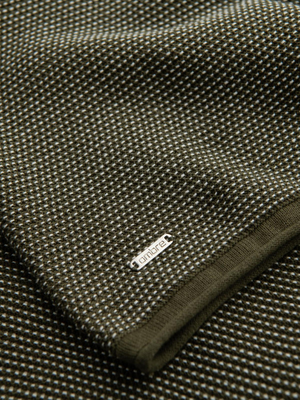 Ombre Clothing Pánsky pletený sveter RELAXED FIT so vzorom zelená Ombre Oblečenie