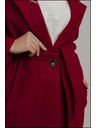 Edoti Červený dámsky kabát s opaskom Edoti