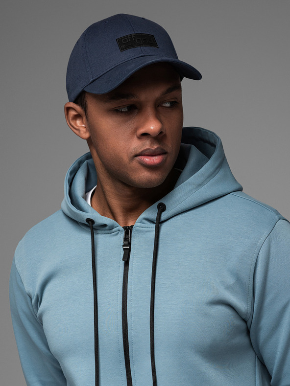 Ombre Clothing Pánska bejzbalová čiapka s obdĺžnikovou nášivkou tmavomodrá Ombre Clothing