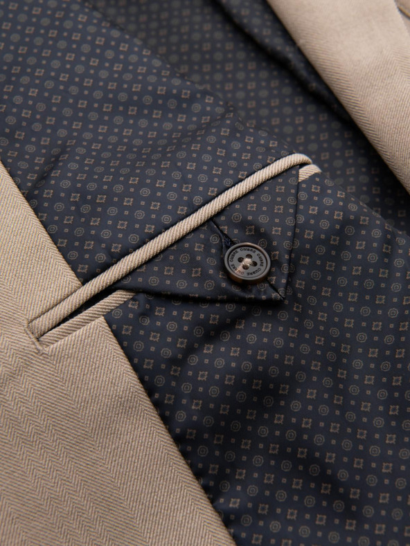 Ombre Clothing Elegantné pánske béžové sako zo zmesi vlny od Ombre Clothing