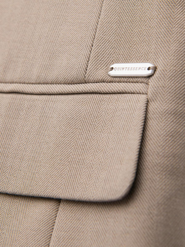 Ombre Clothing Elegantné pánske béžové sako zo zmesi vlny od Ombre Clothing