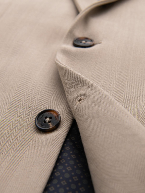 Ombre Clothing Elegantné pánske béžové sako zo zmesi vlny od Ombre Clothing
