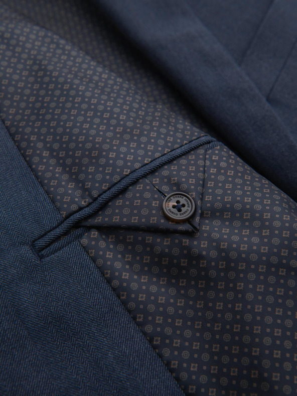 Ombre Clothing Elegantné pánske sako z vlnenej zmesi námornícka modrá Ombre Clothing