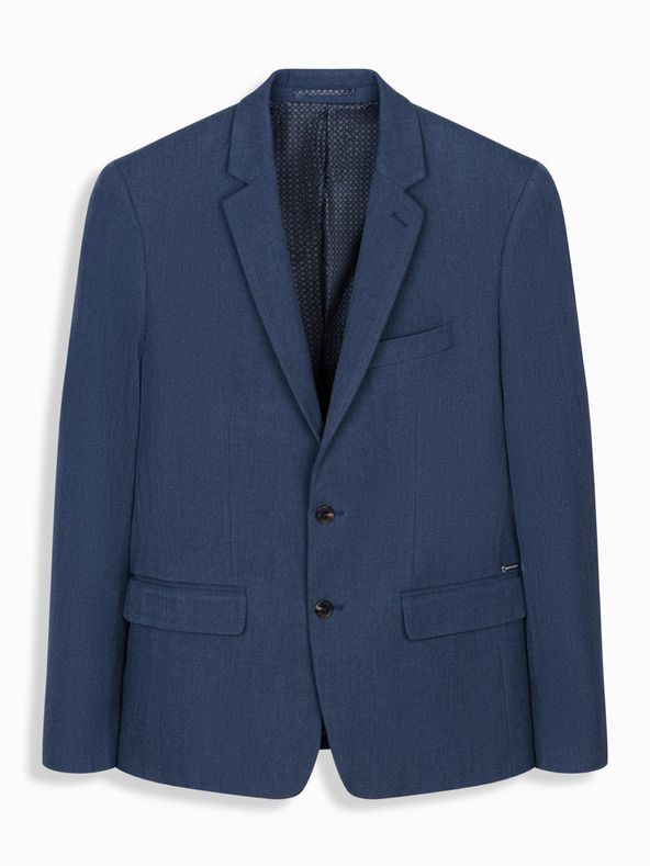 Ombre Clothing Elegantné pánske sako z vlnenej zmesi námornícka modrá Ombre Clothing