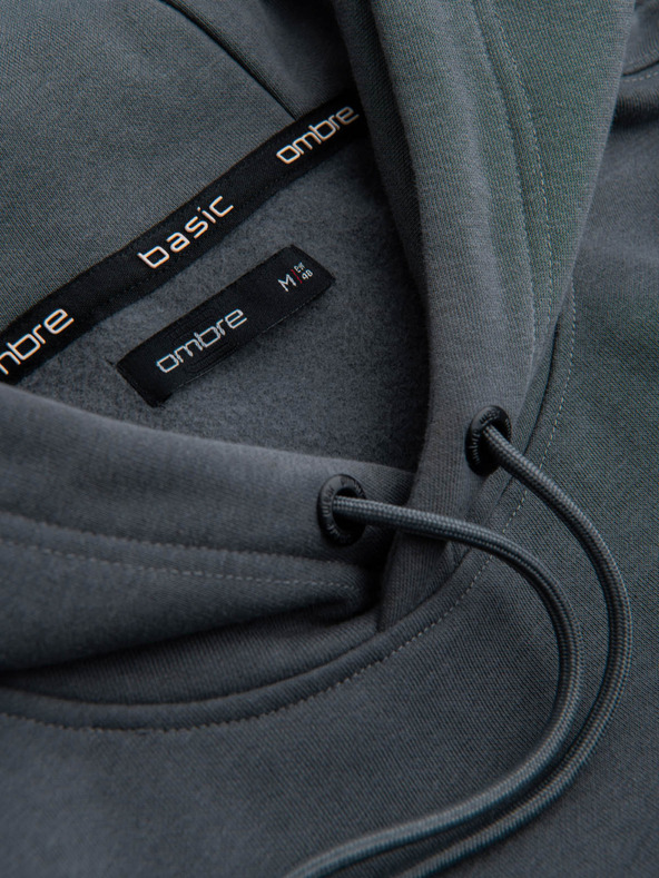 Ombre Clothing Pánska bavlnená klokania mikina BASIC s kapucňou Ombre Clothing