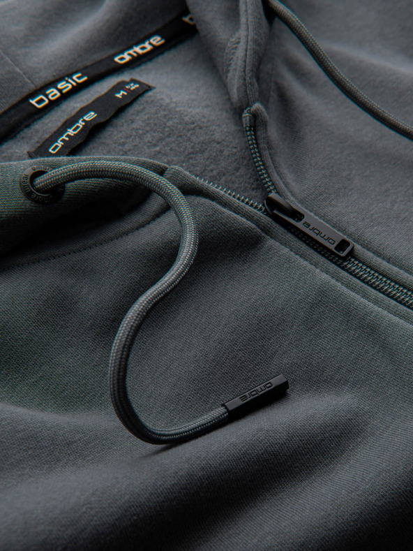 Ombre Clothing Pánska bavlnená mikina BASIC so zipsom Ombre Clothing