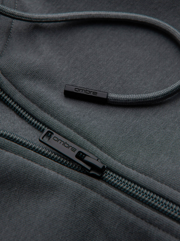 Ombre Clothing Pánska bavlnená mikina BASIC so zipsom Ombre Clothing