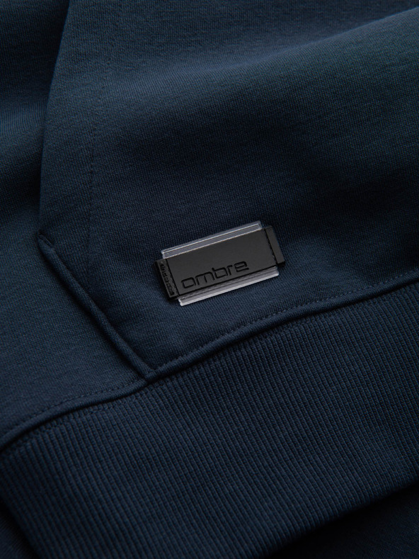 Ombre Clothing Pánska bavlnená mikina BASIC s klokaňou a kapucňou Ombre Clothing