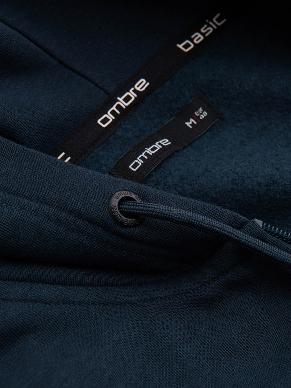 Ombre Clothing Pánska bavlnená elastická mikina BASIC Ombre Clothing