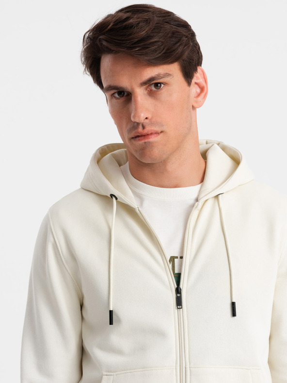 Ombre Clothing Pánska bavlnená mikina BASIC so zipsom Ombre Clothing