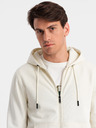 Ombre Clothing Pánska bavlnená mikina BASIC so zipsom Ombre Clothing