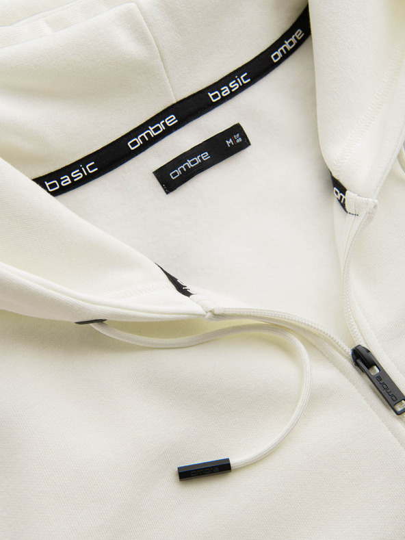Ombre Clothing Pánska bavlnená mikina BASIC so zipsom Ombre Clothing