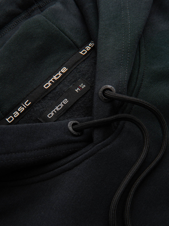 Ombre Clothing Pánska bavlnená klokania mikina BASIC s kapucňou Ombre Clothing