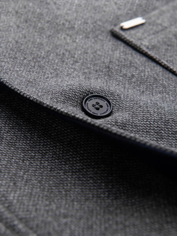 Ombre Clothing Pánsky melírovaný dlhý kabát s kapucňou Ombre Clothing