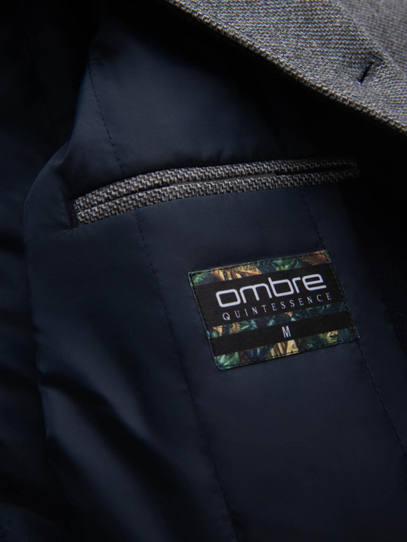 Ombre Clothing Pánsky melírovaný dlhý kabát s kapucňou Ombre Clothing