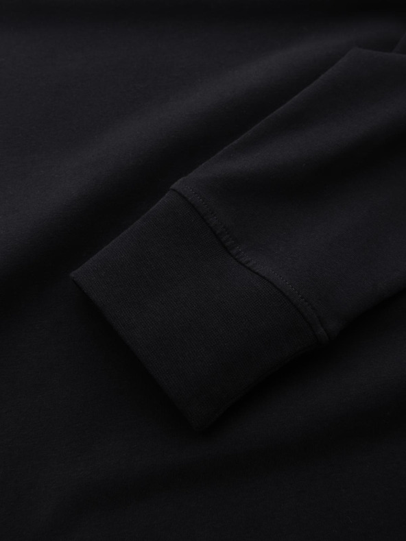 Ombre Clothing Pánske bavlnené tričko LOOSE FIT s dlhým rukávom a okrúhlym výstrihom - čierne V1 OM-LSBC-0129 Ombre Clothing