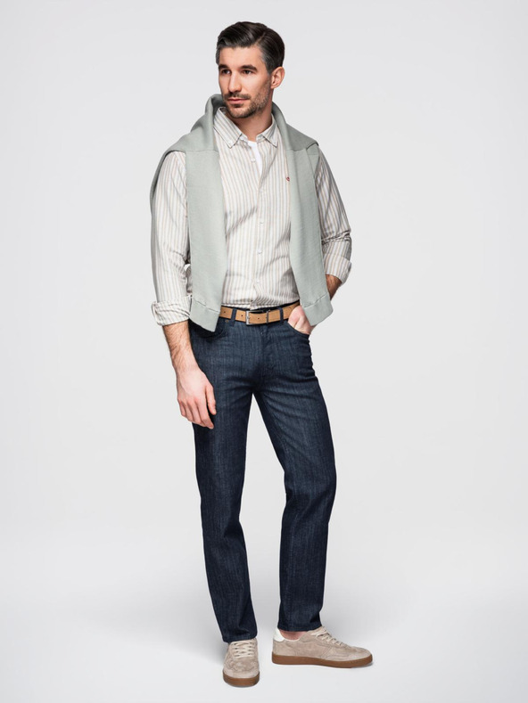 Ombre Clothing Pánska bavlnená košeľa REGULAR FIT s jemnými prúžkami Ombre Clothing