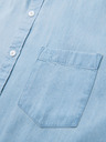 Ombre Clothing Pánska džínsová košeľa s vyšívaným vreckom - svetlomodrá Ombre Clothing