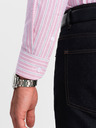 Ombre Clothing Pánska bavlnená košeľa REGULAR FIT s jemnými prúžkami Ombre Clothing