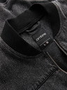 Ombre Clothing Pánska džínsová bunda bomber s efektom stone wash - čierna V2 OM-JADJ-0163 Ombre Clothing