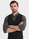 Ombre Clothing Pánska štruktúrovaná vesta na mieru s vreckami Ombre Clothing